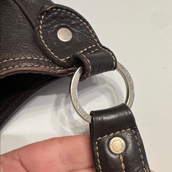 Beautiful Longchamp Leather Hobo shoulder bag deep brown w/ cream stitch - Picture 10 of 13